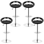 Tabourets de bar lot de 4 - kangfun - abs noir - pivotante et r�glable - 43 * 43 * (81 - 101) cm