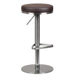 Tabouret de bar en acier inoxydable m7 - marron - moderne - repose - pieds triangulaire