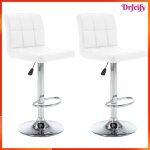 Tabourets de bar - ayhao - ab323633 - similicuir blanc - hauteur réglable - lot de 2 Tabourets de bar - ayhao - ab323633 - similicuir blanc - hauteur réglable - lot de 2