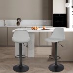 Tabourets de bar - b. livem - mod�le amiviale - hauteur r�glable - lot de 2 - cuir pu gris