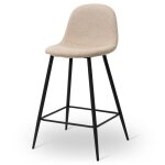 Tabouret de bar bas milan beige - milton & oldbrook - salle  manger - contemporain - design - tissu ...