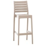 Tabouret de bar - beige - empilable avec repose - pieds Tabouret de bar - beige - empilable avec repose - pieds