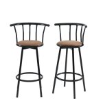 Lot de 2 tabourets de bar bistrot en pu marron - ba�ta