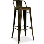 Tabouret de bar bistrot metalix design industriel en m�tal - 76 cm - bronze m�tallis�