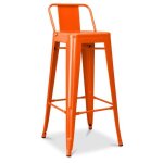 Tabouret de bar - bistrot metalix - 76 cm - m�tal - orange - design industriel