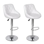 Tabourets de bar blancs design moderne - lot de 2 - contemporain - design - intrieur