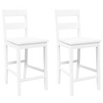 Tabouret de bar en bois dh�v�a - vidaxl - 2 pi�ces - blanc - 415x48x95 cm - si�ge 415x40 cm - hauteur ...