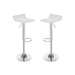Tabourets de bar chaise fauteuil r�glable pivotant si�ge design - bacher - blanc