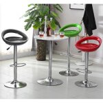 Tabouret de bar chaise bar moderne en plastique abs - rouge vif - haute r�glable 81 - 101cm - lot de ...