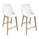 Lot de chaises dilot et bar elios en chne avec assise plastique 65cm