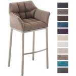 Tabouret de bar - clp - damaso e - pieds en acier - revtement tissu - accoudoirs et repose - pied confortable ...