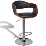 Tabouret de bar cuir synth�tique hauteur r�glable luxe bois et cuir 1202158 / 2