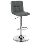 Lot de 2 chaises de bar en simili cuir delek - gris - l 445 x h 90 cm Lot de 2 chaises de bar en simili cuir delek - gris - l 445 x h 90 cm