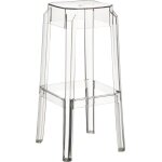 Tabourets de bar - design moderne - plastique transparent - blanc Tabourets de bar - design moderne - plastique transparent - blanc