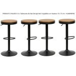 Tabourets de bar design noir r�glables en hauteur 55 - 75 cm - huaimeipin