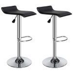 Tabouret de bar design wave (lot de 2) noir - hive - réglable en hauteur - siège en pvc - lignes modernes ... Tabouret de bar design wave (lot de 2) noir - hive - réglable en hauteur - siège en pvc - lignes modernes ...