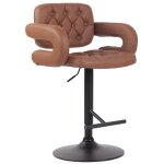 Tabouret de bar - dublin - cognac - noir - similicuir - réglable en hauteur - accoudoirs inclus Tabouret de bar - dublin - cognac - noir - similicuir - réglable en hauteur - accoudoirs inclus