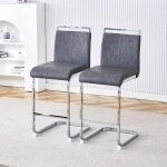Tabourets de bar - ensemble de 2 - gris fonc� - m�tal et cuir pu - 965 cm de hauteur
