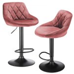 Tabouret de bar goldcmn - spoon antid�rapant rose - lot de 2 - charge 120kg