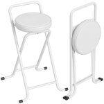 Tabourets de bar - homcom - lot de 2 pliants - assise rembourr� - sans assemblage - cadre en acier - ...