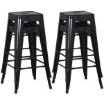 Tabourets de bar - industriel - lot de 4 - m�tal noir - 76cm - pliant - empilable