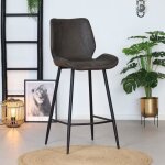 Tabouret de bar industriel - bronx71 - barrel - gris - �co - cuir - m�tal