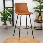 Tabouret de bar industriel - bronx71 - mikky - Éco - cuir - marron - métal Tabouret de bar industriel - bronx71 - mikky - Éco - cuir - marron - métal