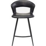 Tabouret de bar - kare - reunion - simili cuir noir - pieds en acier - hauteur dassise 65 cm