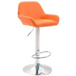 Tabouret de bar - magnieu - cuir orange - avec accoudoirs - réglable en hauteur Tabouret de bar - magnieu - cuir orange - avec accoudoirs - réglable en hauteur