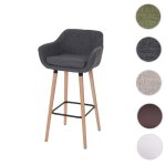 Tabouret de bar malm� t381 chaise de bar tabouret de comptoir ~ textile gris