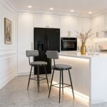 Tabouret de bar en m�tal simili - cuir nmonet lot de 2 tabouret de bar avec dossier pour cuisine �lot ...