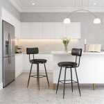 Tabouret de bar en m�tal simili - cuir nmonet lot de 2 tabouret de bar avec dossier pour cuisine �lot ...