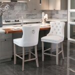 Tabourets de bar modernes - ensemble deux pi�ces - rev�tement en velours - avec dossier - convient pour ...