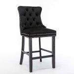 Tabourets de bar modernes - ensemble deux pi�ces - rev�tement en velours - avec dossier - convient pour ...