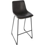 Lot de 2 chaises de bar lois effet cuir noir - atmosphera cr�ateur dint�rieur