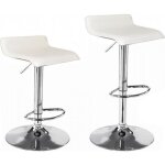 Tabourets de bar - non sp�cifi� - r�glables - simili cuir blanc - lot de 2 - design contemporain