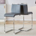 Tabourets de bar nordiques - ensemble de 2 - gris fonc� - m�tal et cuir pu - 965 cm de hauteur