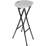Tabouret de bar pliant - 80 cm - gris - cuisine - adulte