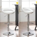 Tabourets de bar réglables en abs blanc - pe - blanc - lot de 2 - style contemporain - métal - intérieur ... Tabourets de bar réglables en abs blanc - pe - blanc - lot de 2 - style contemporain - métal - intérieur ...