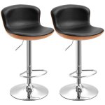 Tabouret de bar r�glable - ensemble de 2 - pivotant 360� - hauteur r�glable - cuir synth�tique