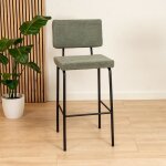Tabouret de bar scandinave espen vert en tissu recycl 64 - 77 cm - livin24