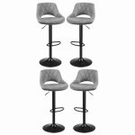Tabourets de bar - shenglimeii - r�glable en hauteur - lot de 4 - blanc - velours