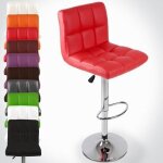 Tabourets de bar en simili cuir royalbell - rouge - lot de 2 - r�glable en hauteur - capacit� de charge ...