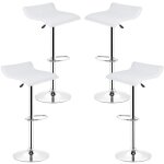 Tabourets de bar - soarroc - blanc - lot de 4 - réglable en hauteur - design contemporain Tabourets de bar - soarroc - blanc - lot de 4 - réglable en hauteur - design contemporain