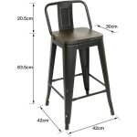 Tabourets de bar - style industriel - lot de 4 - noir - capacité de charge 150 kg Tabourets de bar - style industriel - lot de 4 - noir - capacité de charge 150 kg