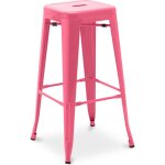 Tabouret de bar ? style industriel ? acier ? 76 cm ? metalix rose