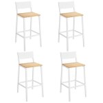Tabourets de bar - vasagle - lot de 4 - style industriel - beige chne et blanc