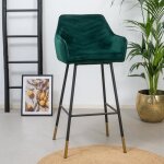 Tabouret de bar velours fiona vert - livin24 - réglable en hauteur - avec accoudoirs - coutures motif ... Tabouret de bar velours fiona vert - livin24 - réglable en hauteur - avec accoudoirs - coutures motif ...