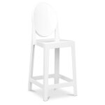 Tabouret de bar - victoire - 65cm - design transparent blanc - confortable - style contemporain Tabouret de bar - victoire - 65cm - design transparent blanc - confortable - style contemporain