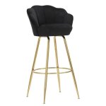 Tabouret de bar coquillage vienna 110cm noir & or